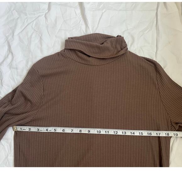 Madewell Ribbed Turtleneck Top Fitted Neutral Fall Castle Rock Womens Size XL - Picture 7 of 10